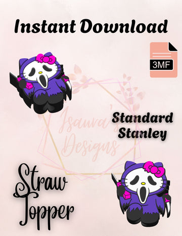 Ghosty Kitty Straw Topper