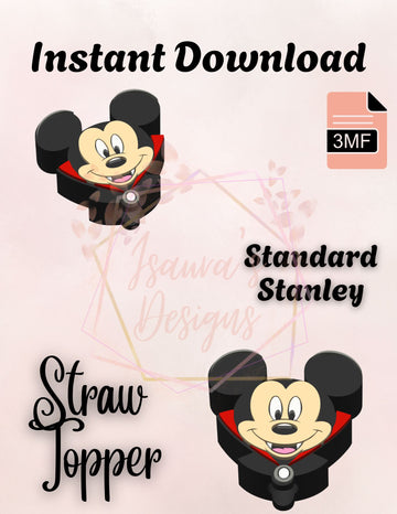 Vampiire Boy Mouse Straw Topper