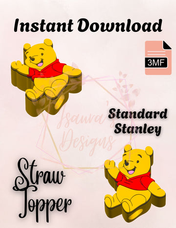Waving Hunny Bear Straw Topper