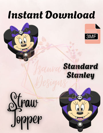 Vampire Girl Mouse Straw Topper