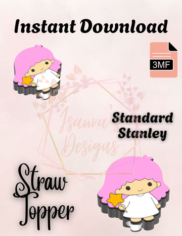 Girl Twin Straw Topper