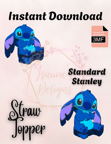 Blue Alien Straw Topper