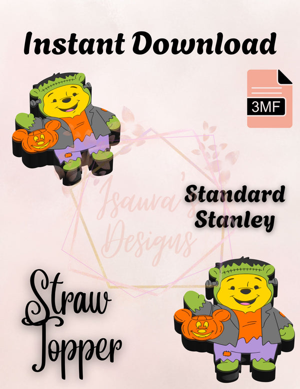 Frankie Hunny Bear Straw Topper